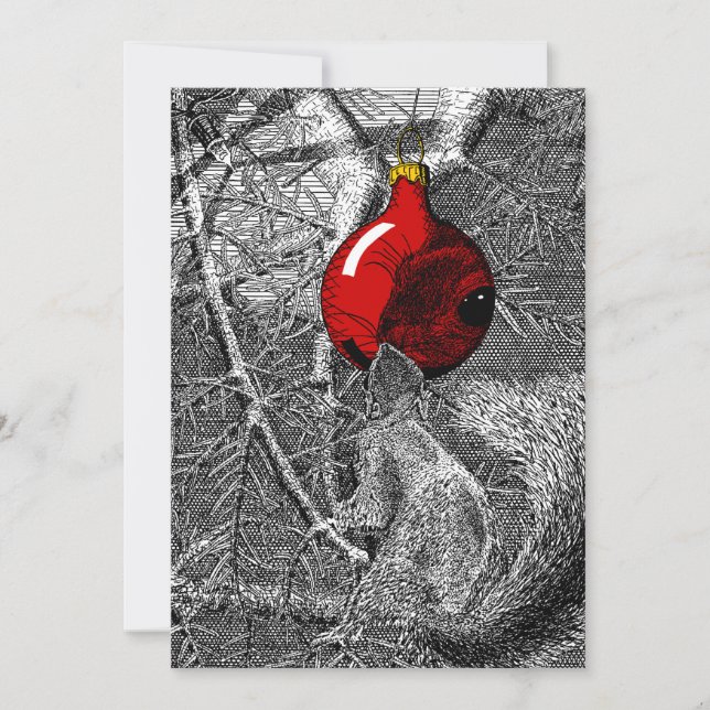 Convites Esquilo na árvore de Natal (Frente)