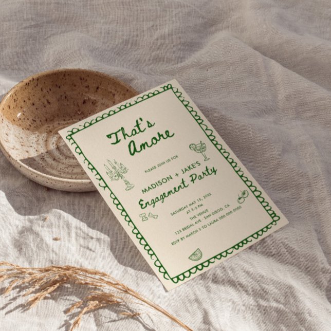 Convites Essa é uma Festa de noivado de mão italiana. (Criador carregado)