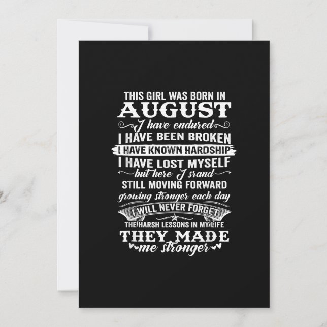 Convites Essa Menina Nasceu Em Agosto Presente De Aniversár (Frente)