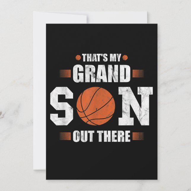 Convites Esse é meu neto lá fora presente de basquete para  (Frente)