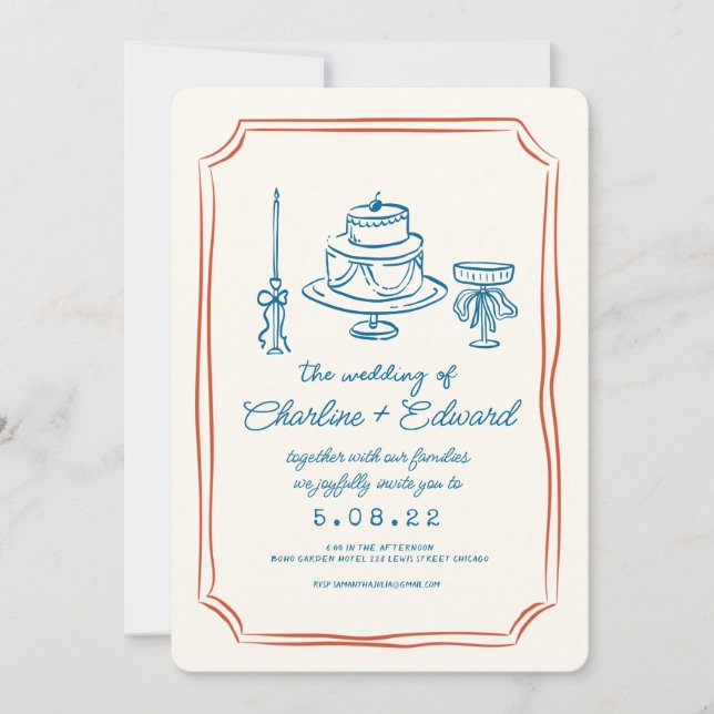 Convites Esse é um casamento de desenho engraçado (Frente)