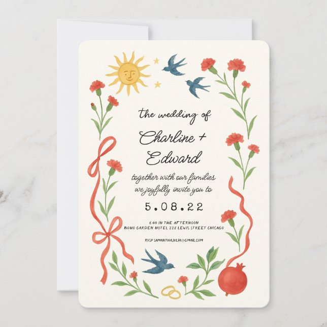 Convites Esse é um casamento de desenho engraçado (Frente)