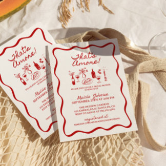 Convites Esse é um Chá de panela de Borda Onda Italiano