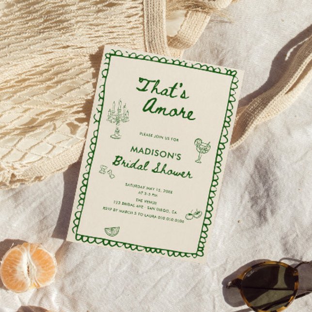 Convites Esse é um Chá de panela Desenho de Mão Italiano (Criador carregado)