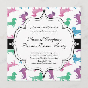 Convites Está chovendo Dachshounds