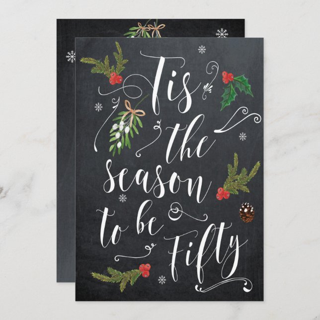 Convites Esta é a época das férias de cinquenta natais (Frente/Verso)