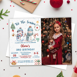 Convites Esta É A Época Natal Snowman Foto De Aniversário