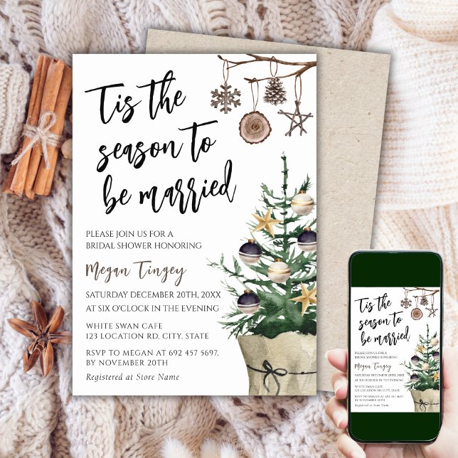 Convites Esta é a estação a ser casada | Chá de panela Boho (Criador carregado)