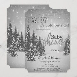 Convites Está frio fora do Chá de fraldas das árvores dos p