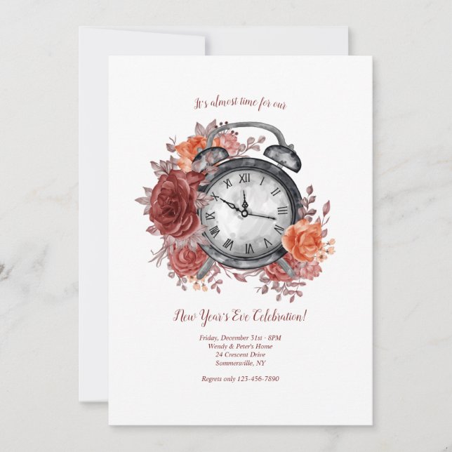 Convites Está quase na hora do Ano Novo (Frente)