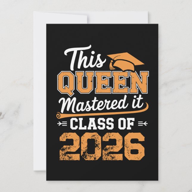 Convites Esta Rainha Conquistou Isso Graduação da Turma de  (Frente)