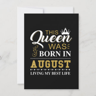 Convites Esta Rainha Nasceu Em Agosto Presente De Aniversár