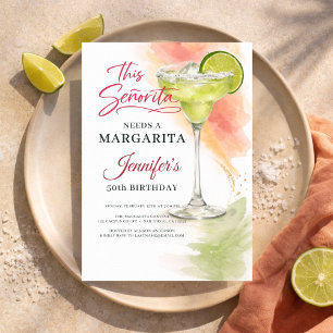 Convites Esta Señorita Precisa uma Margarida 50º Fiesta