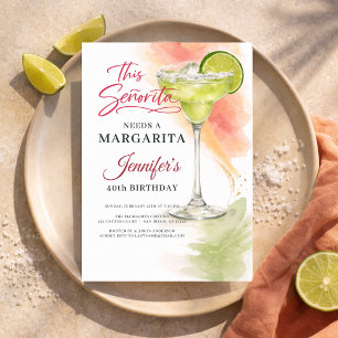 Convites Esta Señorita Precisa uma Margarita 40º Fiesta