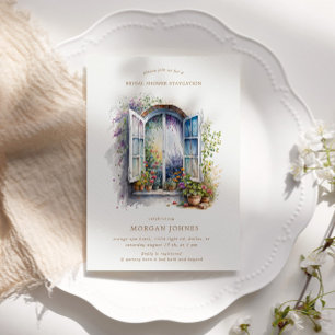 Convites Estacionamento de chá de panela floral de janela a