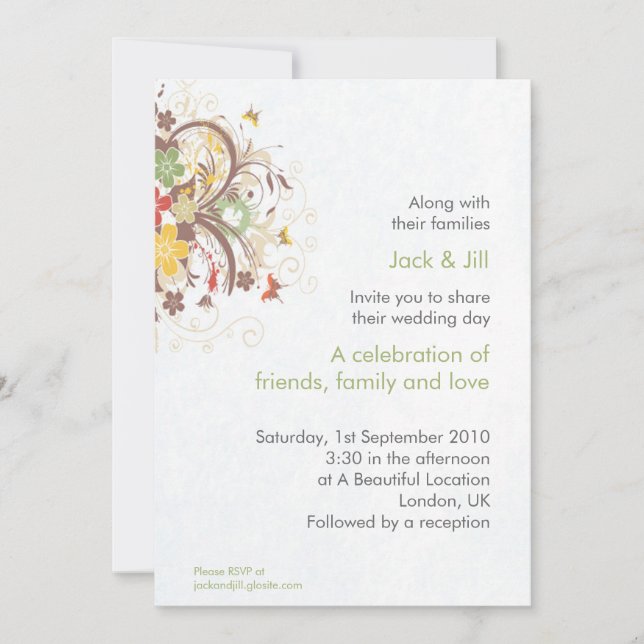 Convites Estallido de Flor 5x7 (Frente)