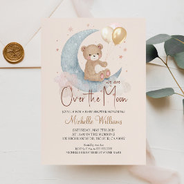 Convites Estamos Acima do Urso de Pelúcia Estrelas Chã de B
