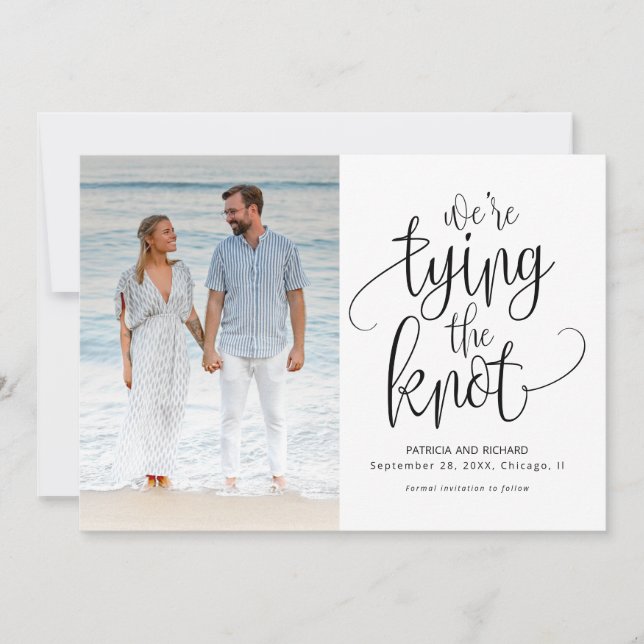 Convites Estamos Amarrando O Nó Foto De Salvar A Data Do Ca (Frente)