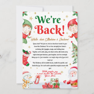 Convites Estamos de Volta Carta de Chegada do Elfo Natal