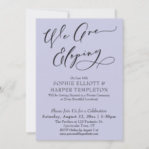 Convites Estamos Elopando, Simples Celebração De Lavandas