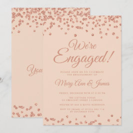 Convites Estamos encantados! Blush de Confetti com Glitter