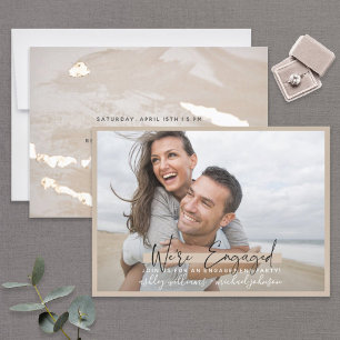 Convites Estamos engajados com o Noivado Dourado