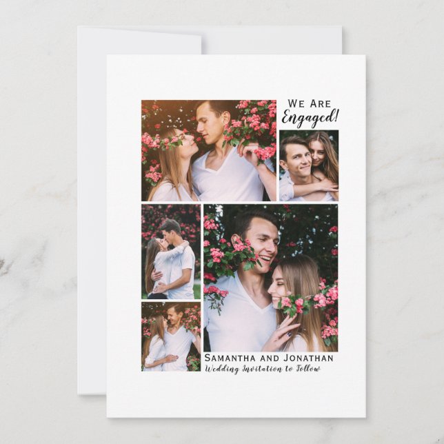 Convites Estamos engajados no lançamento do Noivado de foto (Frente)