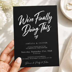 Convites Estamos Finalmente Fazendo Este Casamento Preto Mo