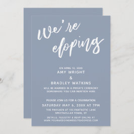 Convites Estamos Fugando Escrito Simples à Mão em Azul Empo