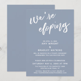 Convites Estamos Fugando Escrito Simples à Mão em Azul Poei