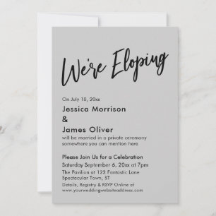 Convites Estamos Fugindo Minimal Handwriting Light Gray