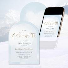 Estamos na Nuvem 9 Chuveiro de Bebê Azul Sonhador 