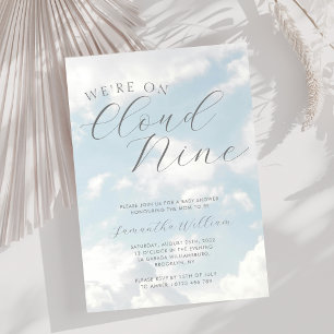 Convites Estamos No Chá de fraldas Cloud Nine Blue Clouds