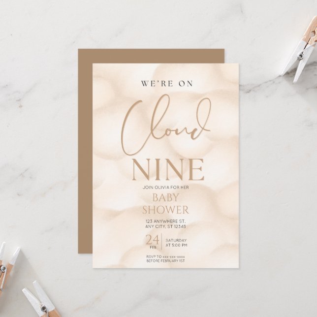 Convites Estamos no chá de fraldas da nuvem 9 (Frente/Verso In Situ)