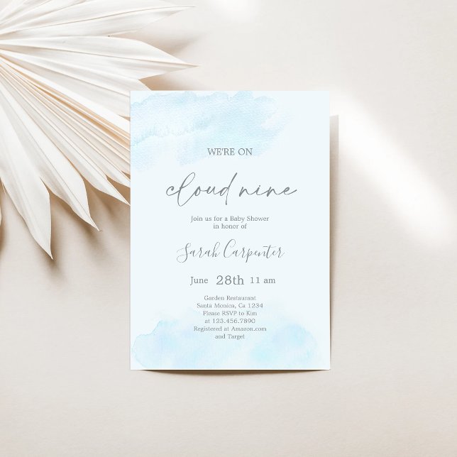 Convites Estamos no Cloud Nine Chá de fraldas Boy (Criador carregado)