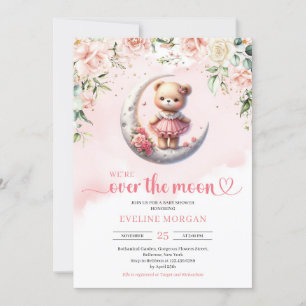 Convites Estamos sobre o chá de fraldas da menina do urso d