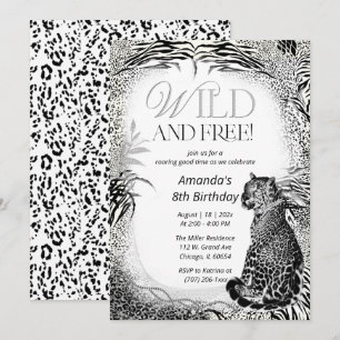 Convites Estampa de Leopardo Aniversário Infantil