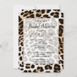 Convites Estampa de leopardo preto creme