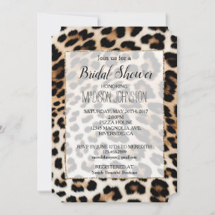 Convites Estampa de leopardo preto creme