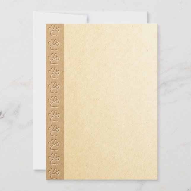 Convites Estampas De Cachorro Com Textura Em Papel Esboçada (Frente)