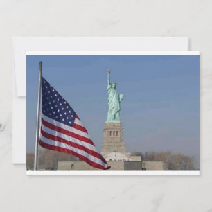Convites Estátua da Liberdade e Bandeira Americana Patrióti