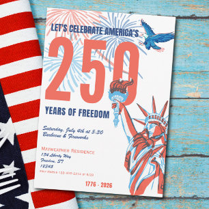 Convites Estátua da Liberdade Retro de 250º Aniversário da