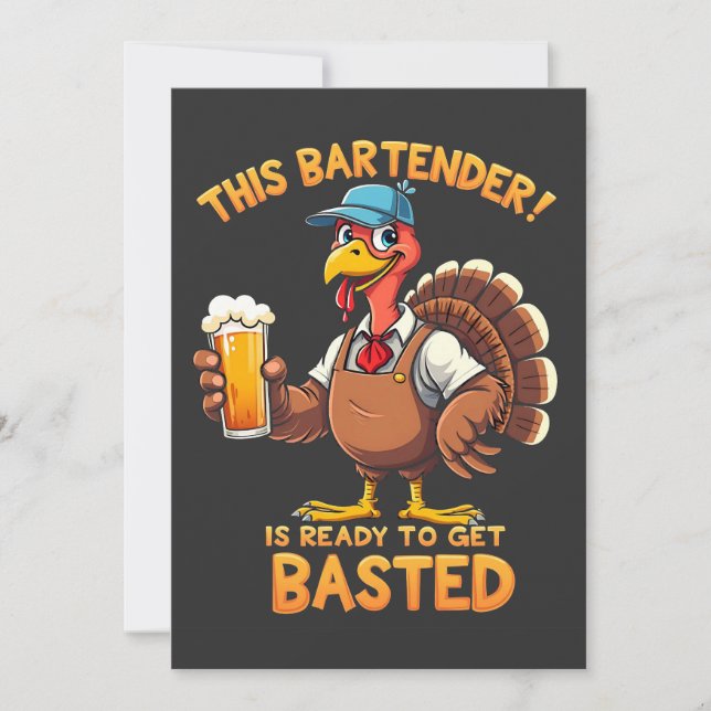 Convites Este barman está pronto para se embriagar (Frente)