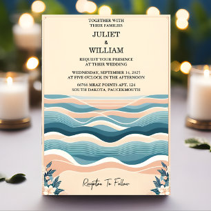 Convites Este Casamento de Destino de Praia do Oceano de Ve