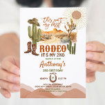 Convites Este É Meu Primeiro Garoto Do segundo aniversário<br><div class="desc">Este É O Meu Primeiro Convite De Aniversário De Garoto Da Festa de aniversário Rodeo,  Boy Texas cactus Wild West Cowboy segundo aniversário Rodeo</div>