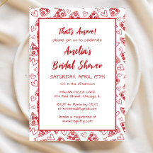 Este é o Chá de panela Vermelho da Festa de Pizza 