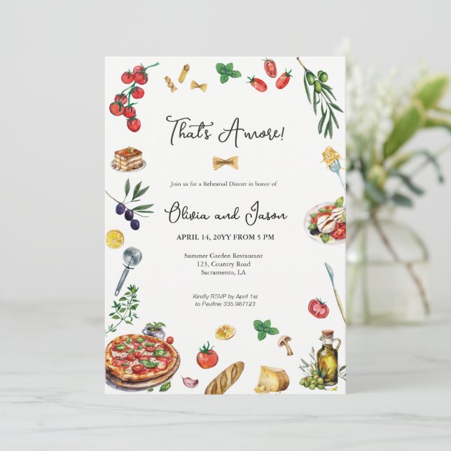 Convites Este é um Janto de ensaio italiano (Em pé/Frente)