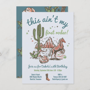 Convites Este não é o meu primeiro aniversário do Rodeo Cow