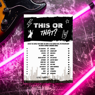 Convites Este ou Aquele tema do Punk Rock Bachelorett