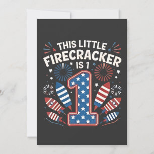 Convites Este Pequeno Firecracker é 1 Aniversário 4 de julh